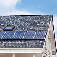 Home Roof With Solar Panels